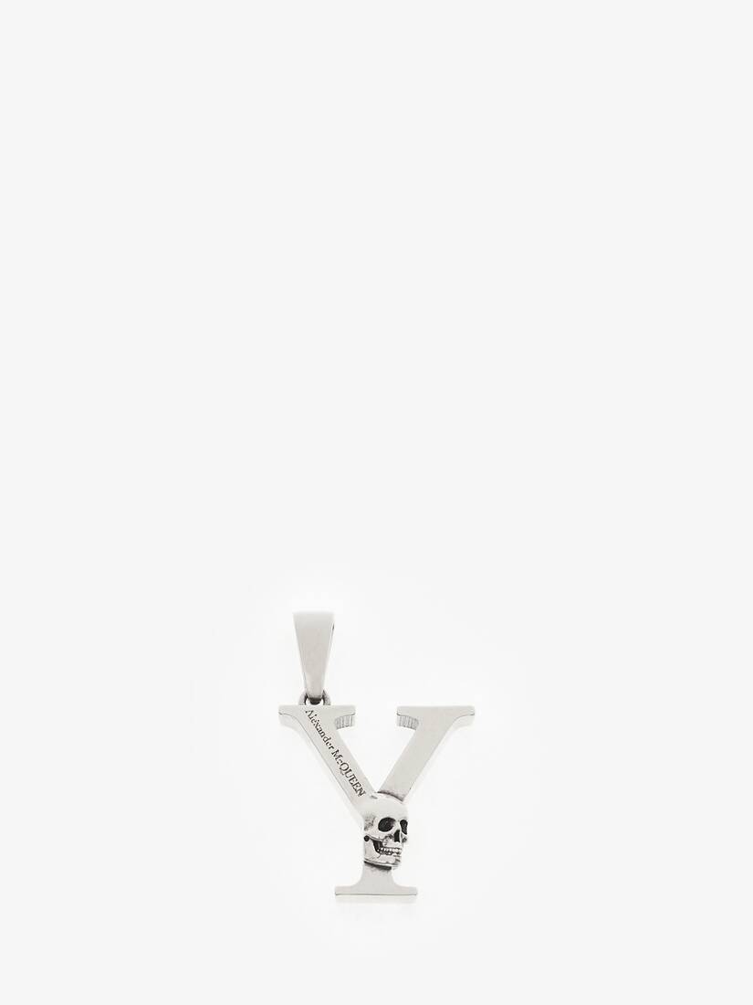 Colgante Abecedario Alexander McQueen Skull Motif Mujer - Plateados - Mexico 074-MPSXQA